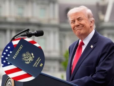 El rostro de Donald Trump aparecerán en nuevos pasaportes conmemorativos junto a símbolos históricos de Estados Unidos. EFE/Y. Gripas/ESPECIAL