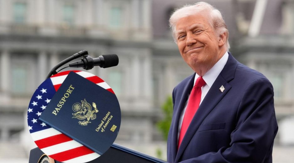 El rostro de Donald Trump aparecerán en nuevos pasaportes conmemorativos junto a símbolos históricos de Estados Unidos. EFE/Y. Gripas/ESPECIAL