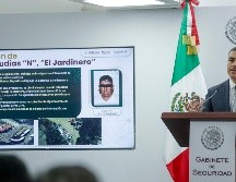 Omar García Harfuch durante una conferencia de prensa este martes 28 de abril del 2026. EFE/I. Esquivel