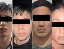 Los detenidos fueron identificados como María de Jesús 'N', José María 'N', Francisco Javier 'N' y Emiliano 'N'. ESPECIAL/X/ @PabloVazC