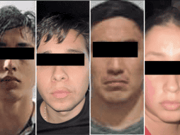 Los detenidos fueron identificados como María de Jesús 'N', José María 'N', Francisco Javier 'N' y Emiliano 'N'. ESPECIAL/X/ @PabloVazC