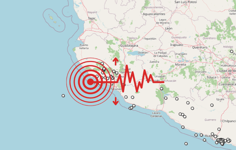 &nbsp;Sismo en Jalisco. ESPECIAL / SSN