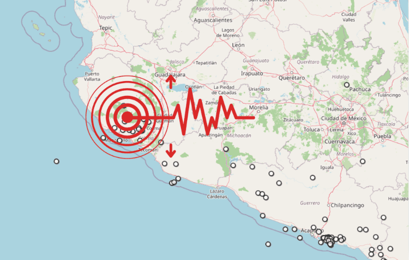 Sismo en Jalisco. ESPECIAL / SSN&nbsp;