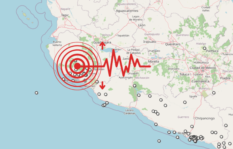 &nbsp;Sismo en Jalisco. ESPECIAL / SSN
