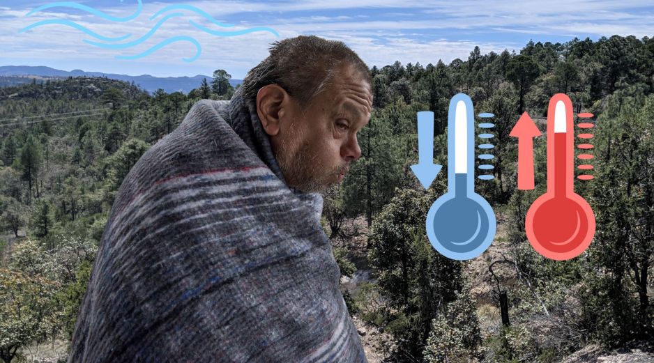 Según el SMN, el Frente Frío 48 comenzó su avance sobre el territorio nacional durante las últimas horas de abril. Su impacto se sentirá más durante el primer fin de semana de mayo de 2026. ESPECIAL / EFE y CANVA