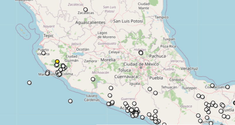 &nbsp;Sismo en Jalisco. ESPECIAL / SSN