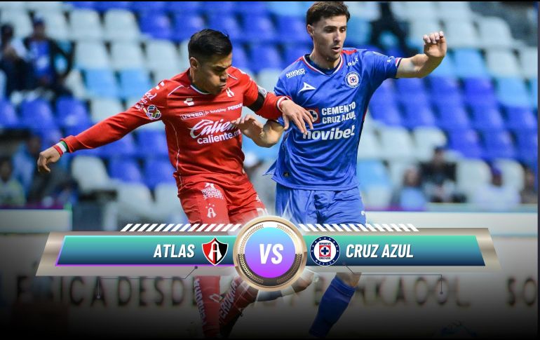 Atlas y Cruz Azul se enfrentan en el partido de ida de los Cuartos de Final del Clausura 2026 de la Liga MX en la cancha del Estadio Jalisco. ESPECIAL / IMAGO7 y CANVA