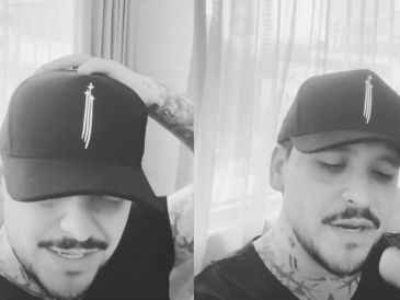 Nodal explicando en sus "historias" la razón del aplazamiento del concierto del día de hoy en Chile. ESPECIAL / INSTAGRAM nodal