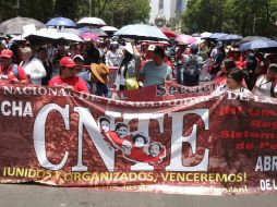 Los maestros chiapanecos organizaron una manifestación para hacerse escuchar ante la Presidenta Claudia Sheinbaum. SUN/ARCHIVO