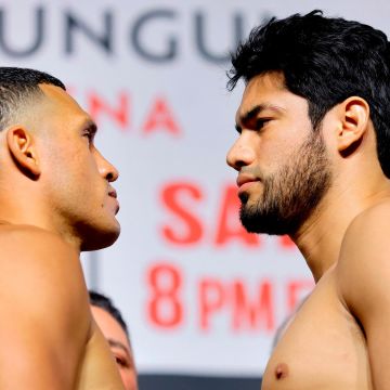 David Benavídez derribó al Zuedo en el sexto round. AP/lLas Vegas Sun/S. Marcus