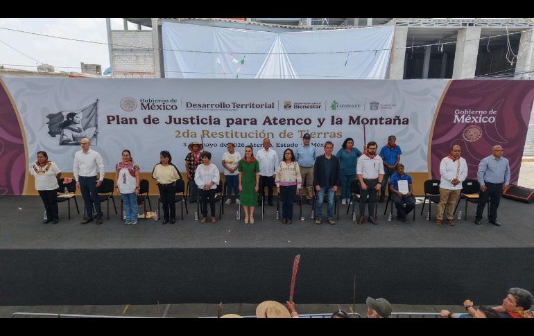 Al encabezar el Plan de Justicia para Atenco y la Montaña, segunda restitución de tierras, la presidenta Claudia Sheinbaum aseguró que jamás habrá represión como la que se vivió hace dos décadas en Atenco. X / @Claudiashein