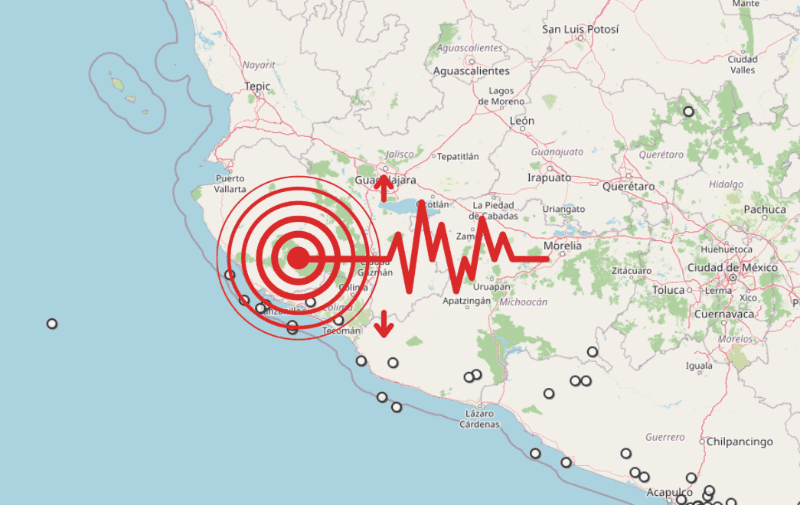 &nbsp;Sismo en Jalisco. ESPECIAL / SSN