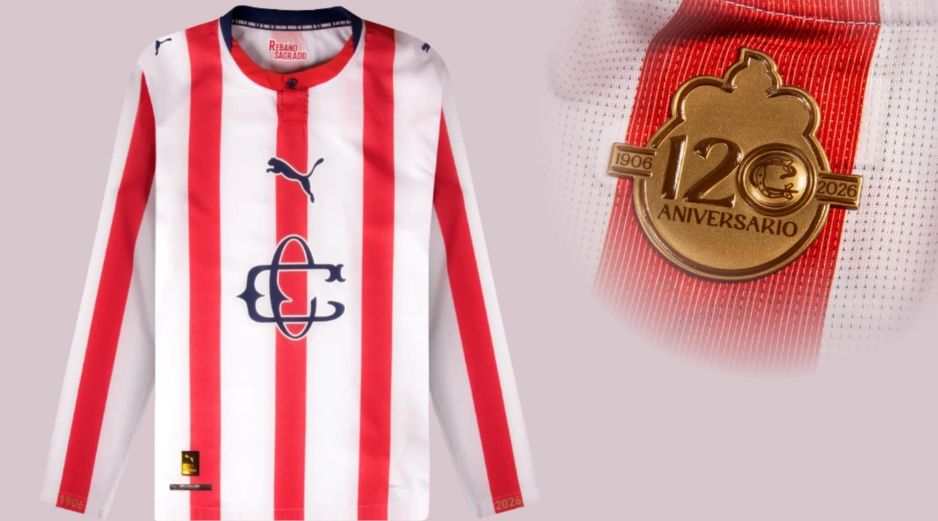 El jersey de Chivas incorpora gráficos y acabados exclusivos que evocan los orígenes del club, reforzando su identidad como una de las instituciones más representativas del futbol mexicano. ESPECIAL / tiendachivas.com.mx