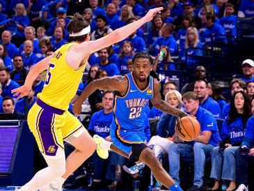 El Thunder de Oklahoma City se impuso 108 a 90 a los Lakers de Los Ángeles en el juego uno de la Semifinal del Oeste. AFP / J. Gateley