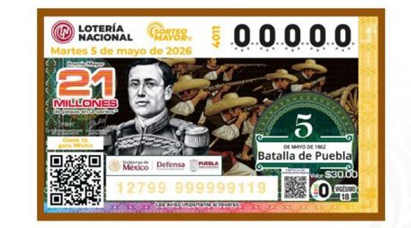 El billete del Sorteo Mayor 4011 conmemoró el 164 aniversario de la Batalla de Puebla. X/lotenal