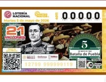 El billete del Sorteo Mayor 4011 conmemoró el 164 aniversario de la Batalla de Puebla. X/lotenal