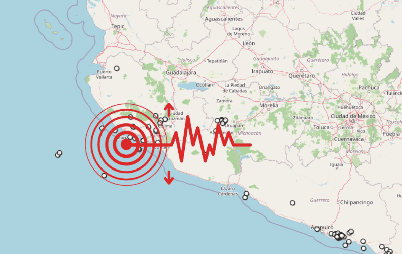 &nbsp;Sismo en Jalisco. ESPECIAL / SSN