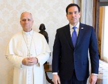 El papa León XIV recibe en audiencia privada al secretario de Estado de Estados Unidos, Marco Rubio, en el Vaticano. EFE/Medios Vaticanos