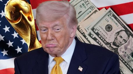 Donald Trump reaccionó con sorpresa cuando le dieron a conocer los precios de los boletos del partido de Estados Unidos contra Paraguay el 12 de junio en Los Ángeles, a partir de mil dólares. ESPECIAL / Y. Gripas y CANVA