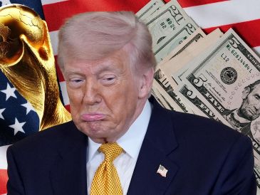 Donald Trump reaccionó con sorpresa cuando le dieron a conocer los precios de los boletos del partido de Estados Unidos contra Paraguay el 12 de junio en Los Ángeles, a partir de mil dólares. ESPECIAL / Y. Gripas y CANVA