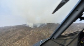 Combaten incendio forestal en la Sierra de La Mora