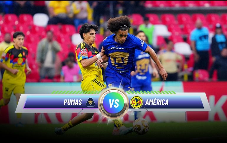 Pumas y América se enfrentan en la Vuelta de los Cuartos de Final del Clausura 2026 en la cancha de Ciudad Universitaria. ESPECIAL / IMAGO7 y CANVA