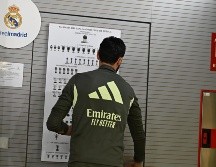 Álvaro Arbeloa tras la rueda de prensa del día de hoy antes de que el Real Madrid enfrente al Barcelona. EFE / Fernando Villar