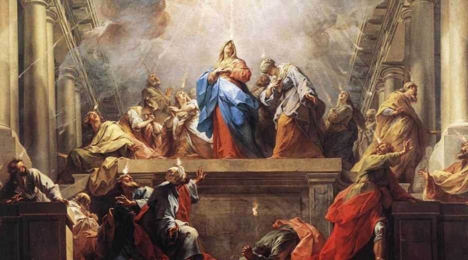 «Si me aman, cumplirán mis mandamientos; yo le rogaré al Padre y él les dará otro Paráclito para que esté siempre con ustedes, el Espíritu de la verdad». WIKIPEDIA/«Pentecostés», de Jean II Restout