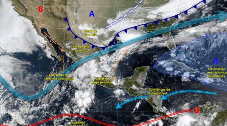 Mientras persisten las tormentas en el centro y sureste de México, la onda de calor mantendrá temperaturas superiores a los 45 grados en diversos Estados. ESPECIAL/ SMN.