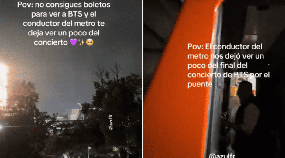 El chofer del Metro que abordaban detuvo el tren para dejarlas apreciar el show. SUN / ESPECIAL