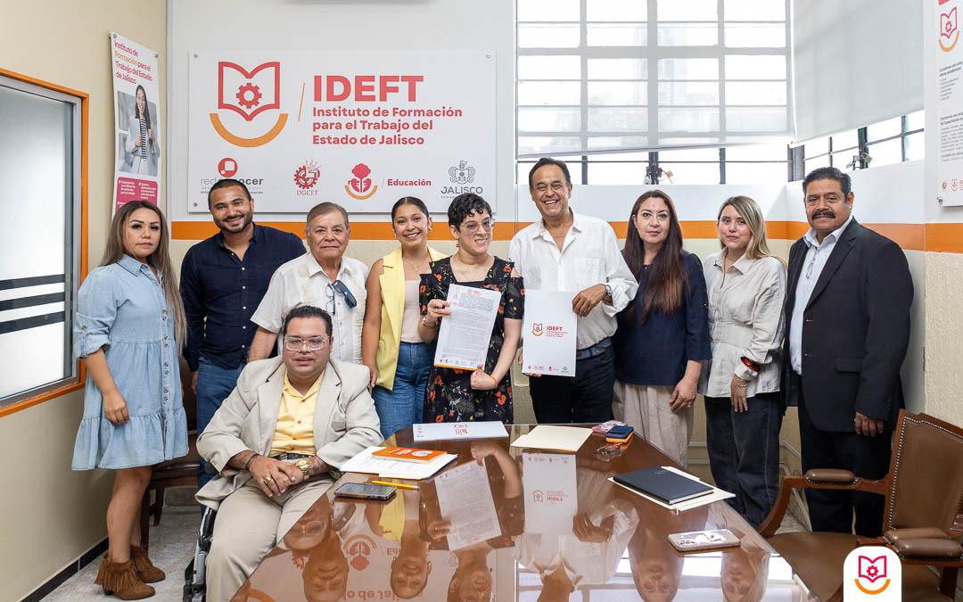 El IDEFT reiteró su intención de continuar generando alianzas estratégicas para acercar programas de capacitación y oportunidades de desarrollo a distintos sectores de la sociedad en Jalisco. CORTESÍA.