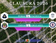 Pumas, Chivas, Cruz Azul y Pachuca disputan el pase a la gran final del torneo en unas eliminatorias de pronóstico reservado. ESPECIAL / IMAGO7 y CANVA