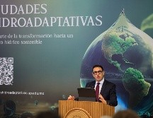 Aspectos del Panel Centro de Ciudades Hidroadaptativas: Dr. Abraham Mendoza Andrade, Rector de la Universidad Panamericana Jose Guadalupe Acosta Corona INF-Solo para su publicacion en los medios establecidos por El Informador