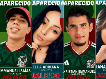 Los desaparecidos portan la playera de la Selección mexicana, debajo se pueden leer sus nombres, la fecha de su desaparición y “Jalisco” el Estado en donde se les vio por última vez”.ESPECIAL/ Facebook/ Colectivo Luz de Esperanza, Jalisco. Agrupación sin Fines de Lucro