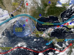 Durante el fin de semana persistirán las lluvias fuertes, rachas intensas de viento y altas temperaturas en gran parte del país. ESPECIAL/ SMN.