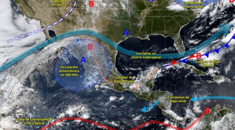 Durante el fin de semana persistirán las lluvias fuertes, rachas intensas de viento y altas temperaturas en gran parte del país. ESPECIAL/ SMN.