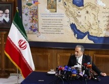 El ministro de Asuntos Exteriores de Irán, Abás Araqchí, durante una rueda de prensa. EFE/EPA/R. Gupta