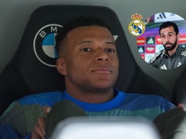 El frances Kylian Mbappé, del Real Madrid, observa desde la banca antes de un partido ante Real Oviedo, el jueves 14 de mayo de 2026; sus declaraciones tras el partido causarían una fuerte polémica. AP /Manu Fernández / EFE / ARCHIVO