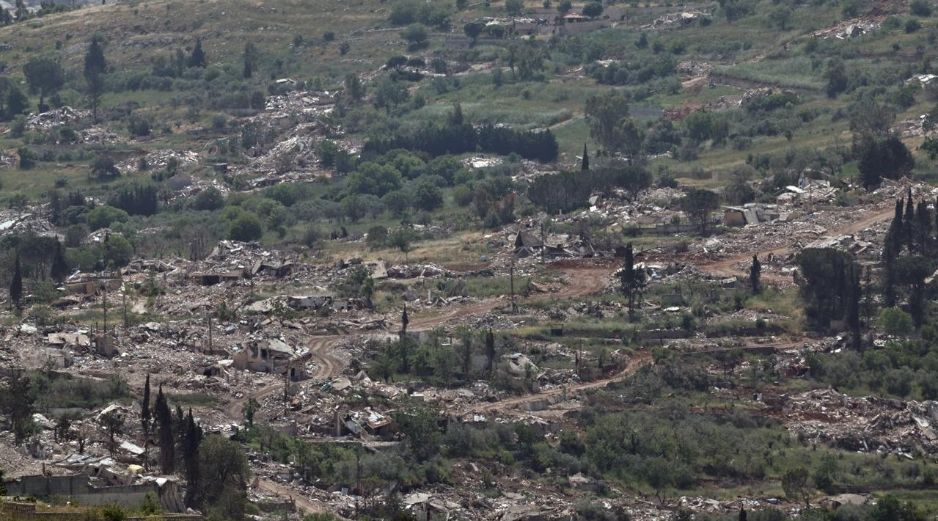 Vista de las estructuras destruidas en la aldea de Meiss El Jabal, en el sur del Líbano. EFE/EPA/A. Safadu