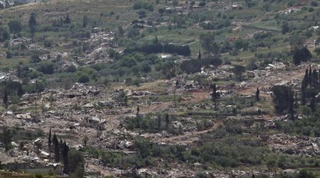 Vista de las estructuras destruidas en la aldea de Meiss El Jabal, en el sur del Líbano. EFE/EPA/A. Safadu