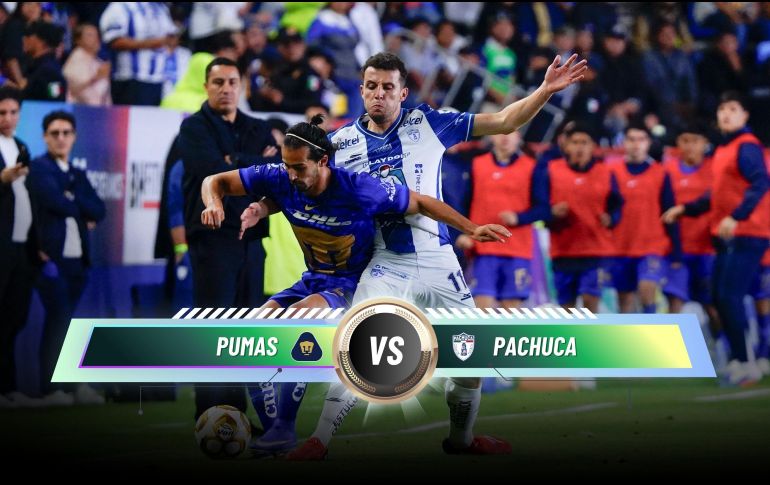 Pumas y Pachuca definen a un finalista del Torneo Clausura 2026 en la cancha del Estadio Olímpico Universitario. ESPECIAL / IMAGO7 y CANVA