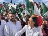 La marcha está encabezada por Ariadna Montiel y Andrés Manuel López Beltrán, así como por personalidades de Chihuahua. SUN/P. Gamboa