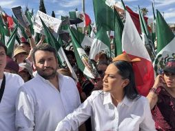 La marcha está encabezada por Ariadna Montiel y Andrés Manuel López Beltrán, así como por personalidades de Chihuahua. SUN/P. Gamboa