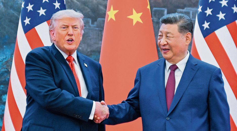 Donald Trump y Xi Jinping, durante la cumbre entre EU y China. AFP