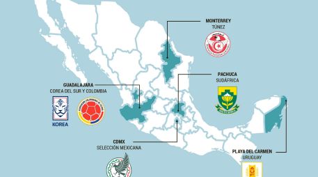 Así se repartirá el mapa logístico del Mundial 2026 en México. EL INFORMADOR/ N. Vázquez