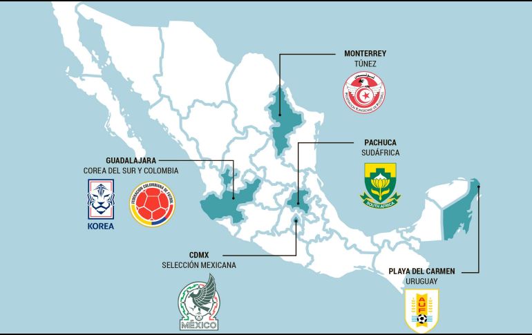 Así se repartirá el mapa logístico del Mundial 2026 en México. EL INFORMADOR/ N. Vázquez
