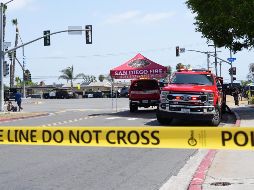 Fotografía que muestra una cinta de advertencia durante un operativo de la Policía de San Diego este lunes, en el Centro Islámico de San Diego. EFE/O. Alonso