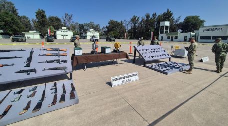 Esta mañana se destruyeron miles de armas decomisadas como parte de la estrategia de combate a la delincuencia. EL INFORMADOR / O. González
