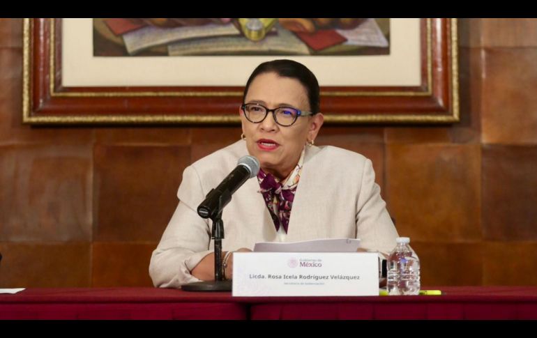 Rosa Icela Rodríguez Velázquez evitó hablar del espinoso tema de Rocha Moya ante la prensa. X / @rosaicela_