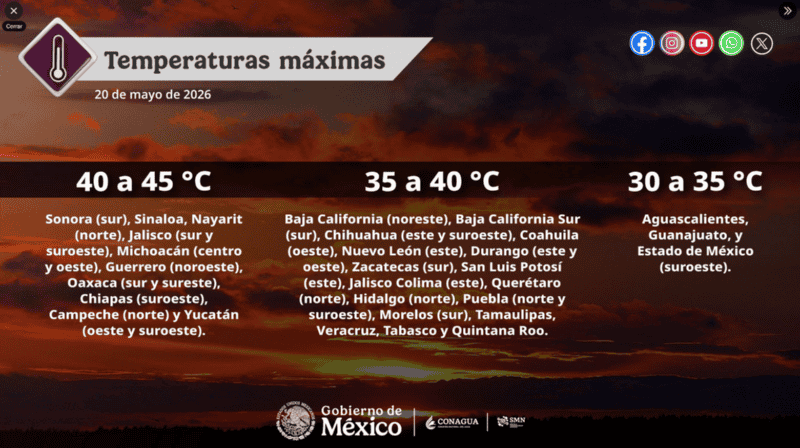 X / @conagua_clima&nbsp;